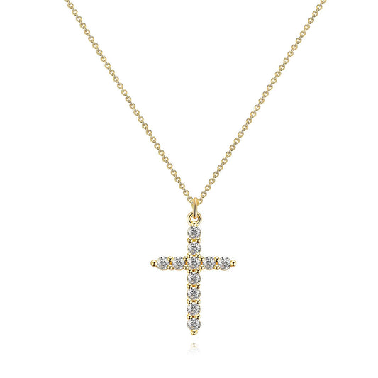 Gold Diamond Crucifix Necklace